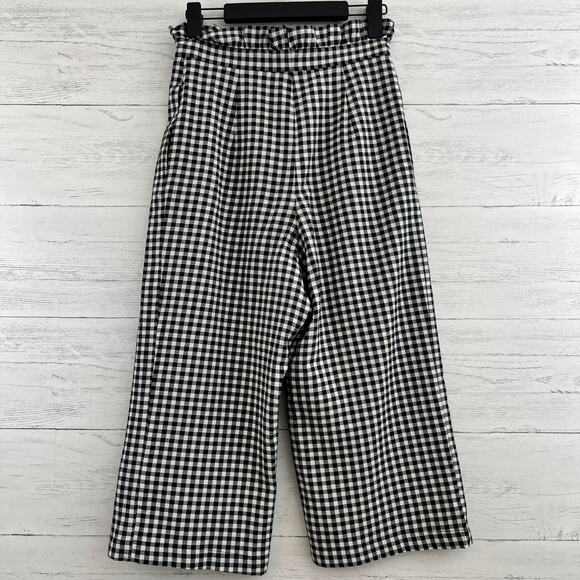 No Brand Black and White Checkered Culottes Pants Size 26? - Picture 1 of 5